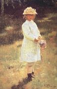 Ilya Repin, Girl with a Bouquet (Vera,the Artist's Daughter) (nn02)